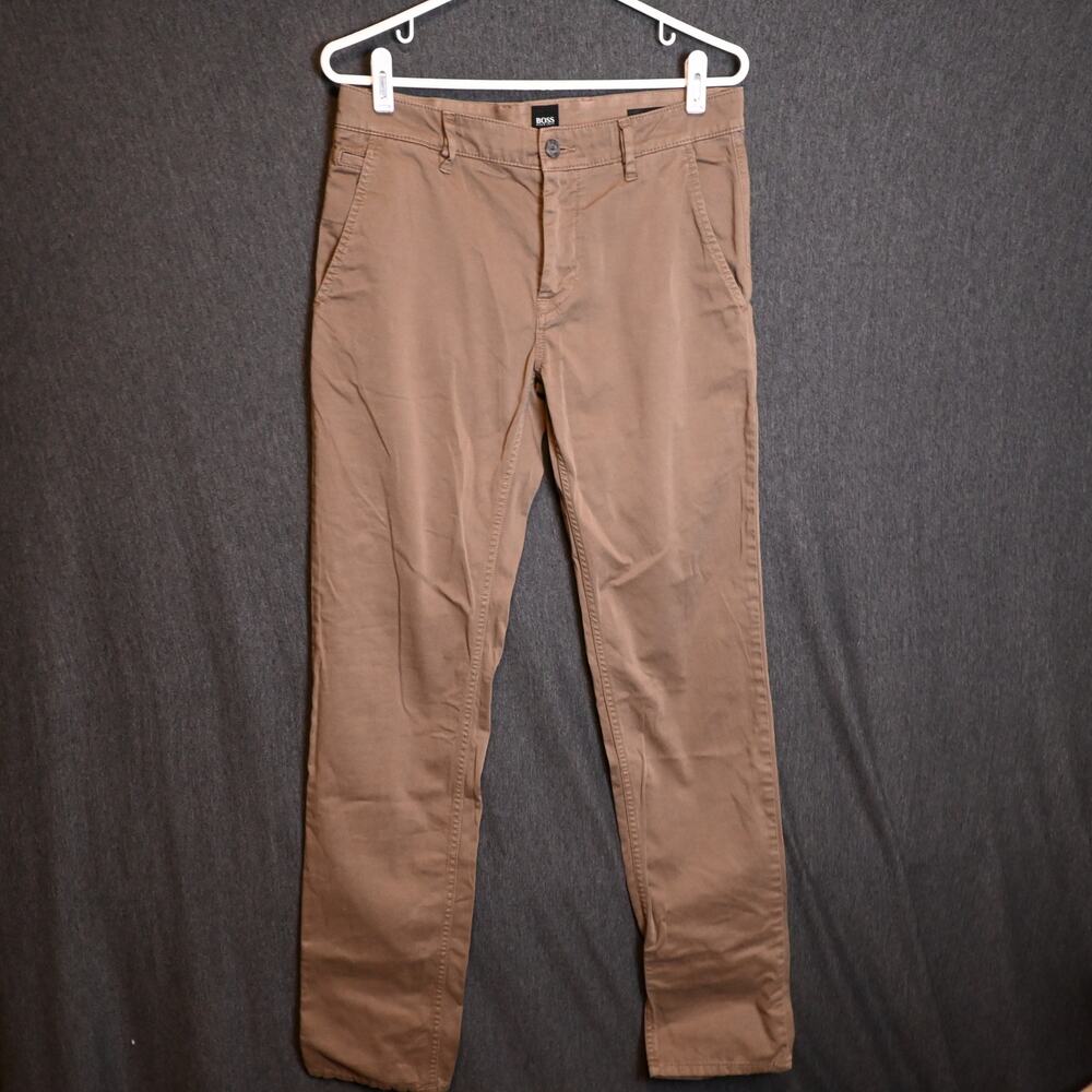 Hugo Boss Men's 32x34 (31x31 actual) Tan Chino Dress Pants Slim Fit Tapered